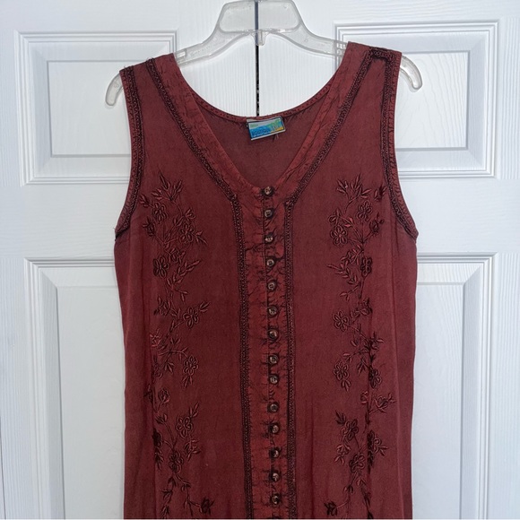 India Boutique free size burgundy jumper dress - Picture 2 of 14